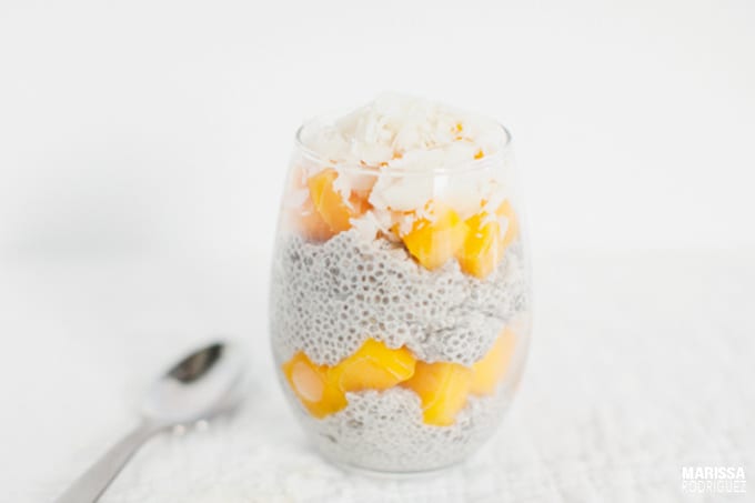 Easy coconut mango chia pudding