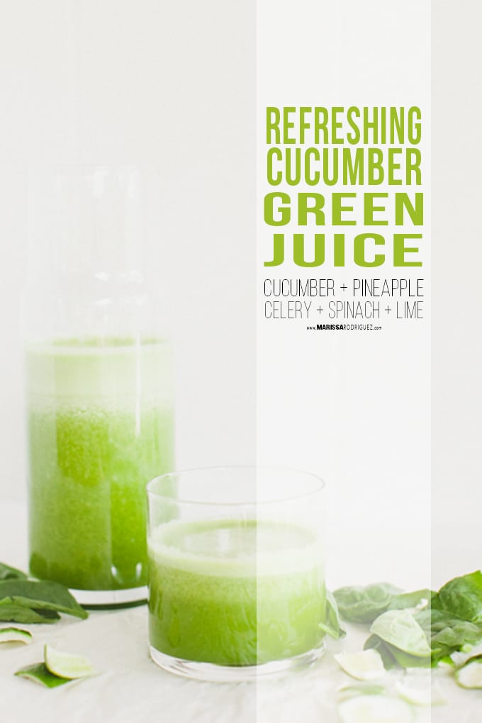 Cucumber Celery Spinach Lime and Pineapple Juice