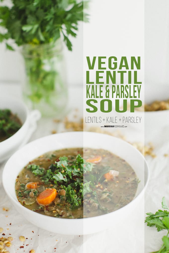 easy vegan veggie soup- lentils